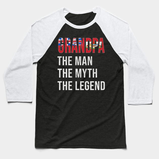 Grand Father Bermudian Grandpa The Man The Myth The Legend - Gift for Bermudian Dad With Roots From  Bermuda Baseball T-Shirt by Country Flags